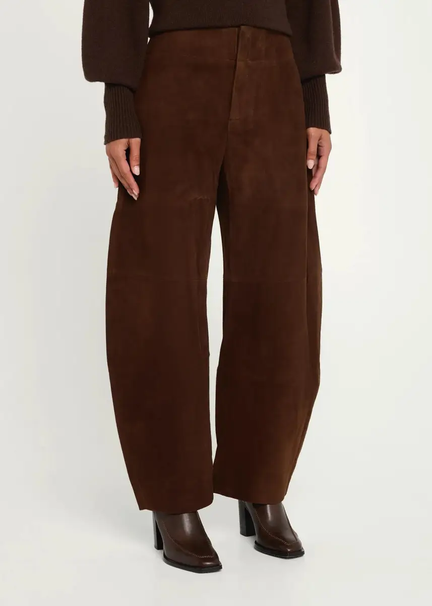 Aexae Suede Barrel-Leg Pants | Thumbnail 4 Aexae Suede Barrel-Leg Pants | Thumbnail 4
