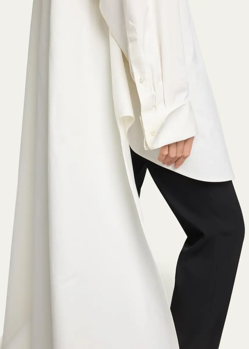 Balenciaga Organdi Cotton And Silk Poplin Button-Down Train Shirt | Thumbnail 5