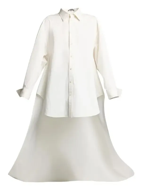 Organdi Cotton And Silk Poplin Button-Down Train Shirt Organdi Cotton And Silk Poplin Button-Down Train Shirt