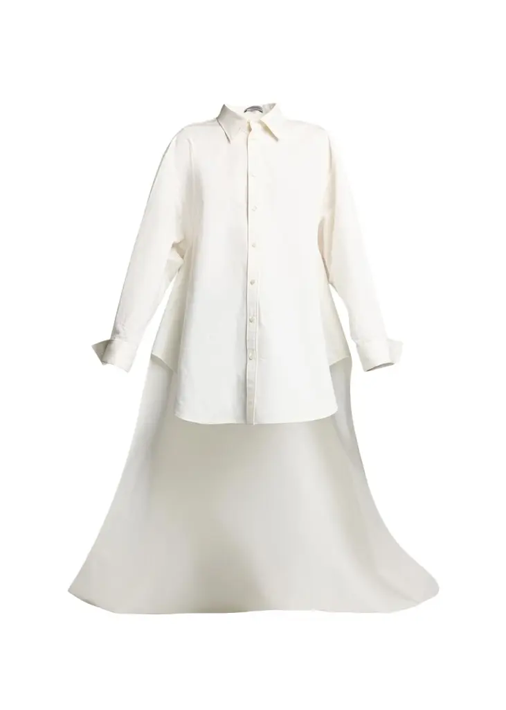 Organdi Cotton And Silk Poplin Button-Down Train Shirt Organdi Cotton And Silk Poplin Button-Down Train Shirt