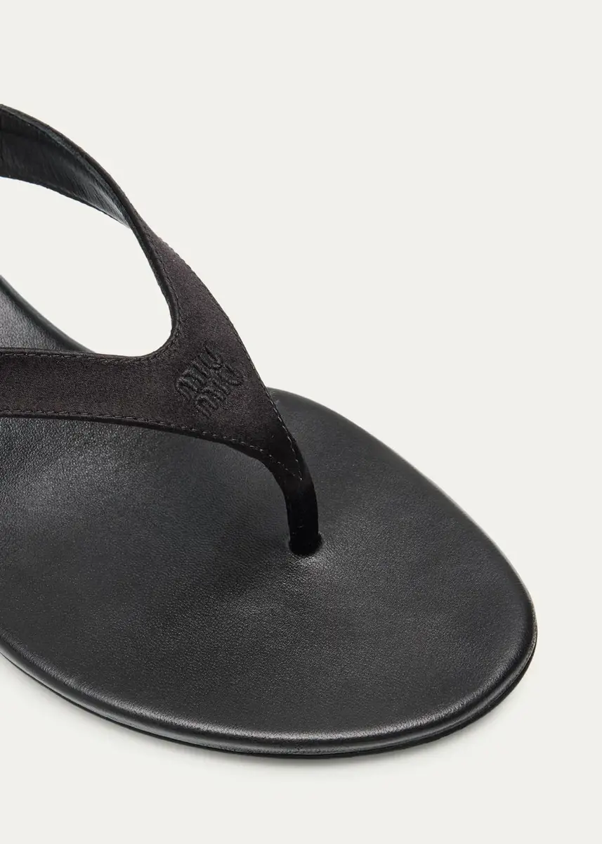 Miu Miu Satin Kitten-Heel Thong Sandals | Thumbnail 3 Miu Miu Satin Kitten-Heel Thong Sandals | Thumbnail 3