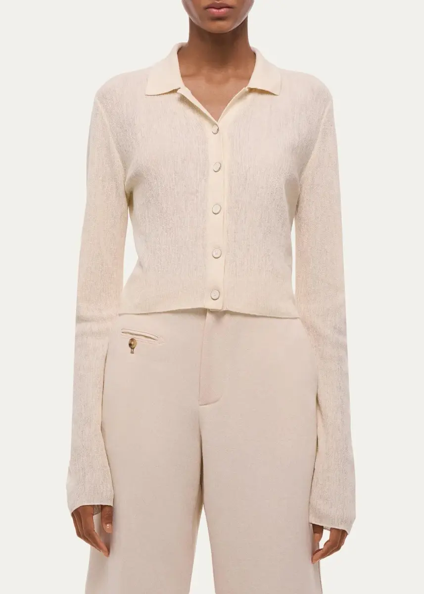 Helmut Lang Raw Edge Linen-Blend Knit Cardigan | Thumbnail 4