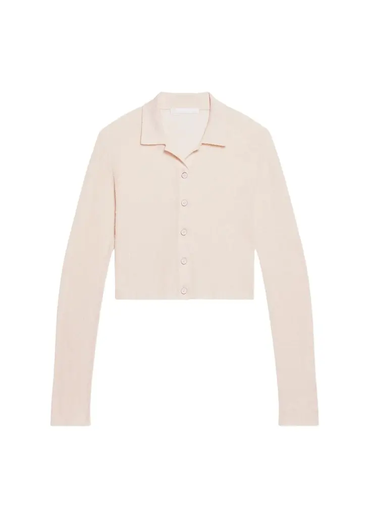 Helmut Lang Raw Edge Linen-Blend Knit Cardigan