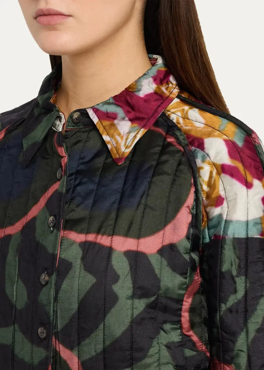 Dries Van Noten Valoria Patchwork-Print Quilted Satin Shirt Jacket | Thumbnail 5 Dries Van Noten Valoria Patchwork-Print Quilted Satin Shirt Jacket | Thumbnail 5