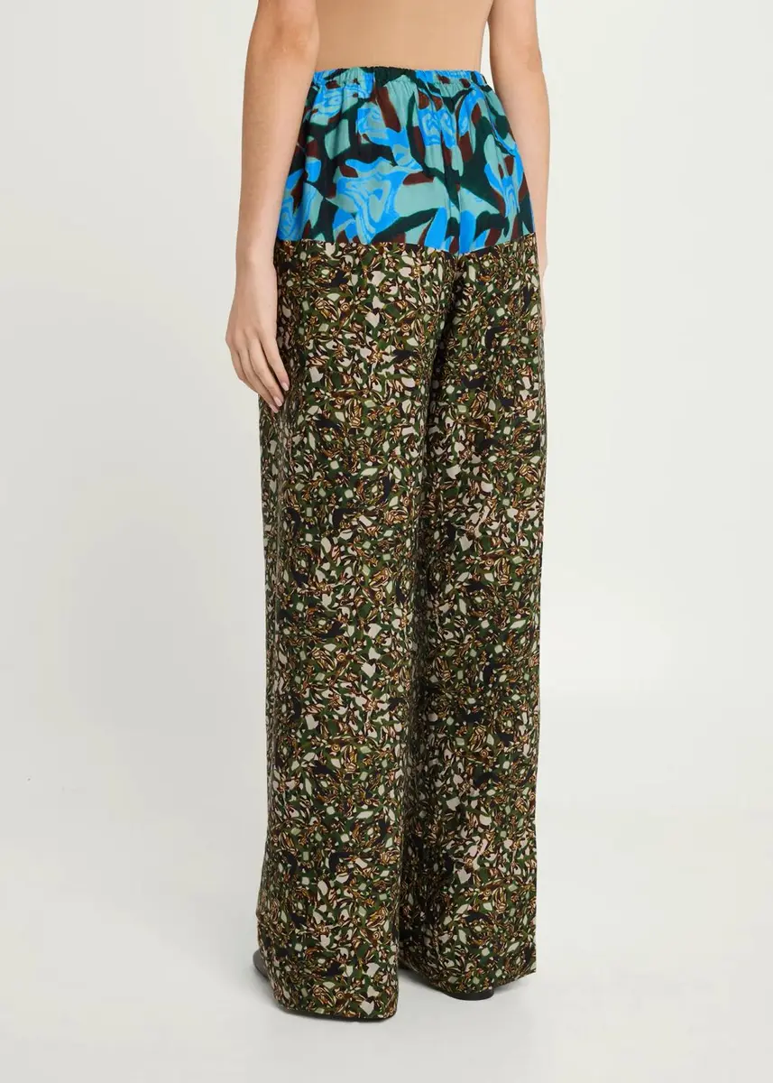 Dries Van Noten Mixed Marbled-Print Wide-Leg Drawstring Pants | Thumbnail 3