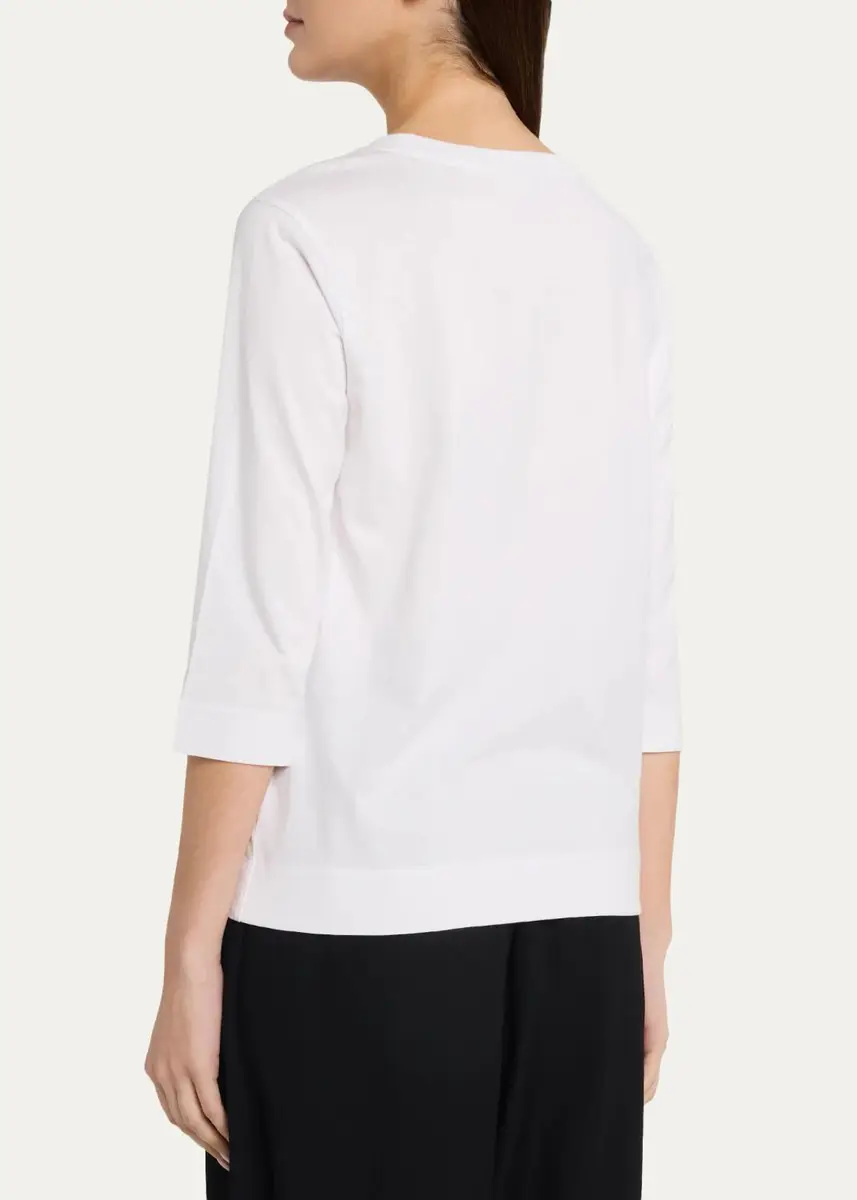 Dries Van Noten Hefiz Cotton 3/4-Sleeve T-Shirt | Thumbnail 3