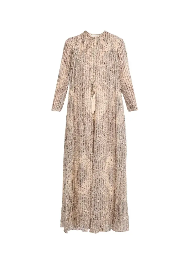 Ascent Medallion Stripe Silk Gown Ascent Medallion Stripe Silk Gown