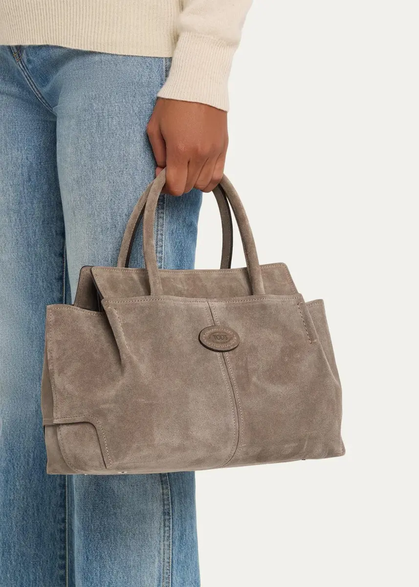 Tod's Small Suede Small Shopper Tote Bag | Thumbnail 2 Tod's Small Suede Small Shopper Tote Bag | Thumbnail 2
