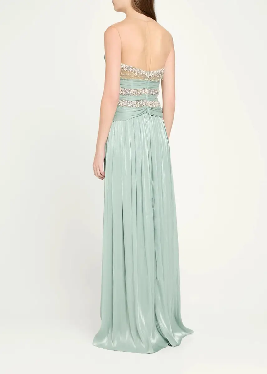 Costarellos Branka Embellished Crisscross Lurex Georgette Illusion Gown | Thumbnail 3 Costarellos Branka Embellished Crisscross Lurex Georgette Illusion Gown | Thumbnail 3