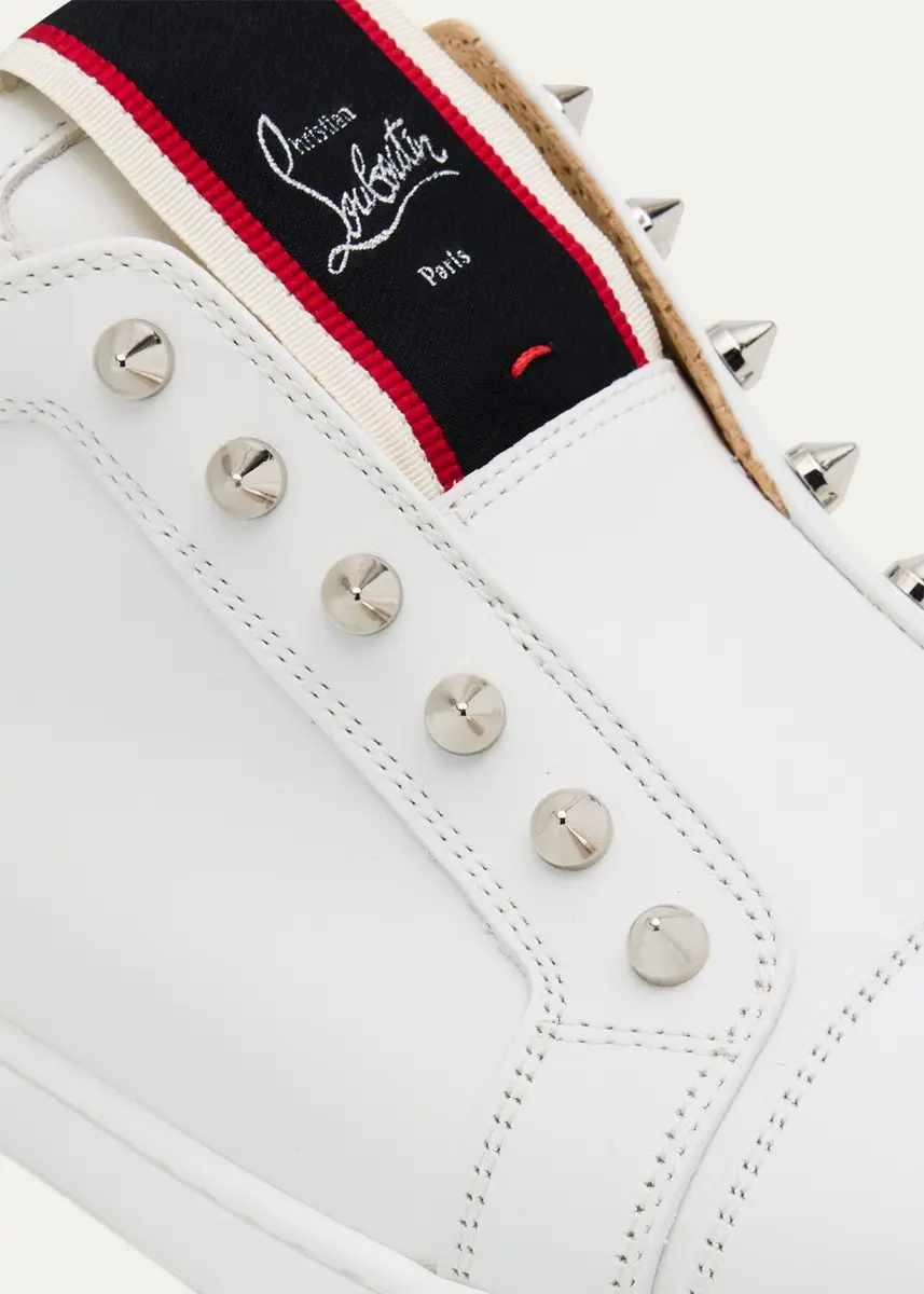 Christian Louboutin Men's F. A.V. Fique A Vontade Spiked Leather Slip-On Sneakers | Thumbnail 9