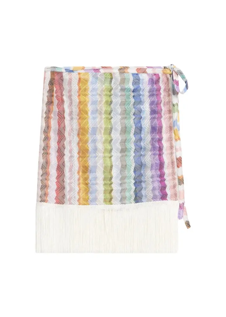 Missoni Chevron Fringe Sarong Mini Skirt
