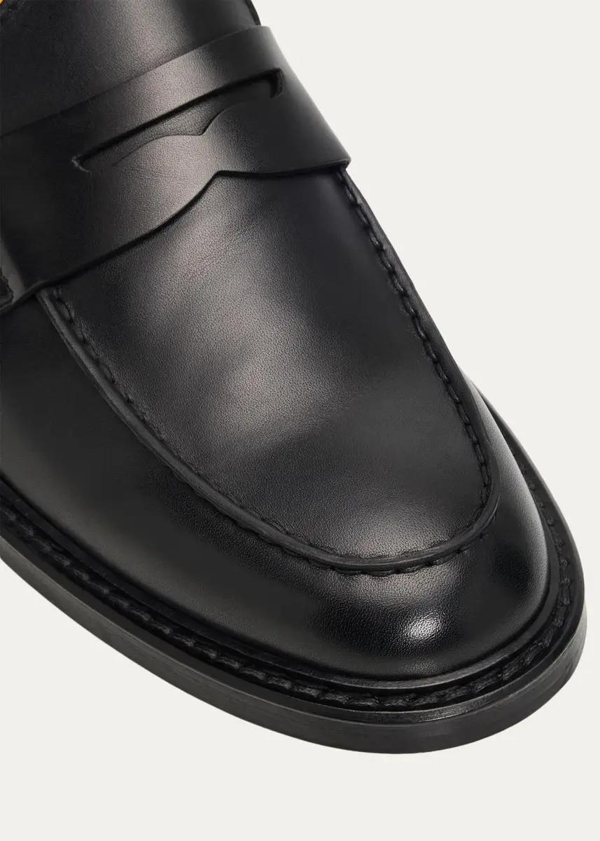 Doucals Men's Siena Leather Penny Loafers | Thumbnail 3 Doucals Men's Siena Leather Penny Loafers | Thumbnail 3