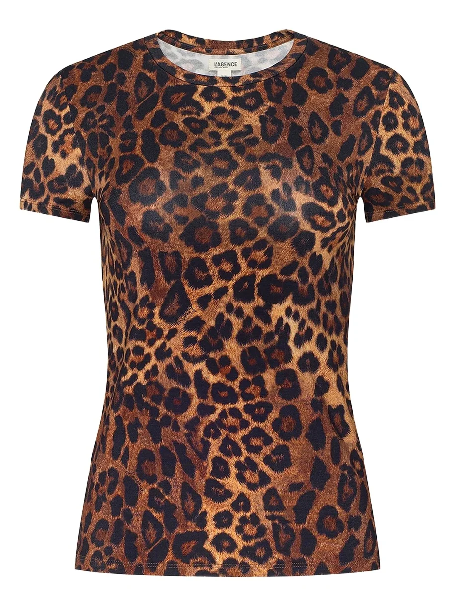 L'Agence Ressi Leopard-Print T-Shirt
