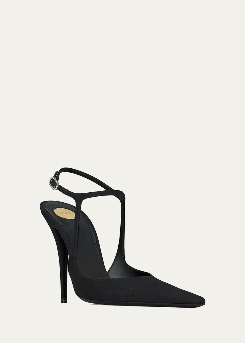 Saint Laurent 110mm Manon Silk Ankle-Strap Pumps | Thumbnail 3 Saint Laurent 110mm Manon Silk Ankle-Strap Pumps | Thumbnail 3