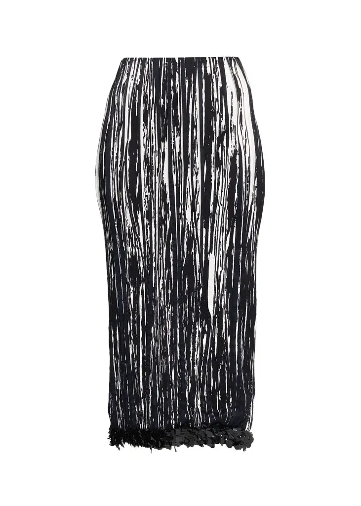 Brandon Maxwell Sinclair Sequin-Trim Midi Pencil Skirt