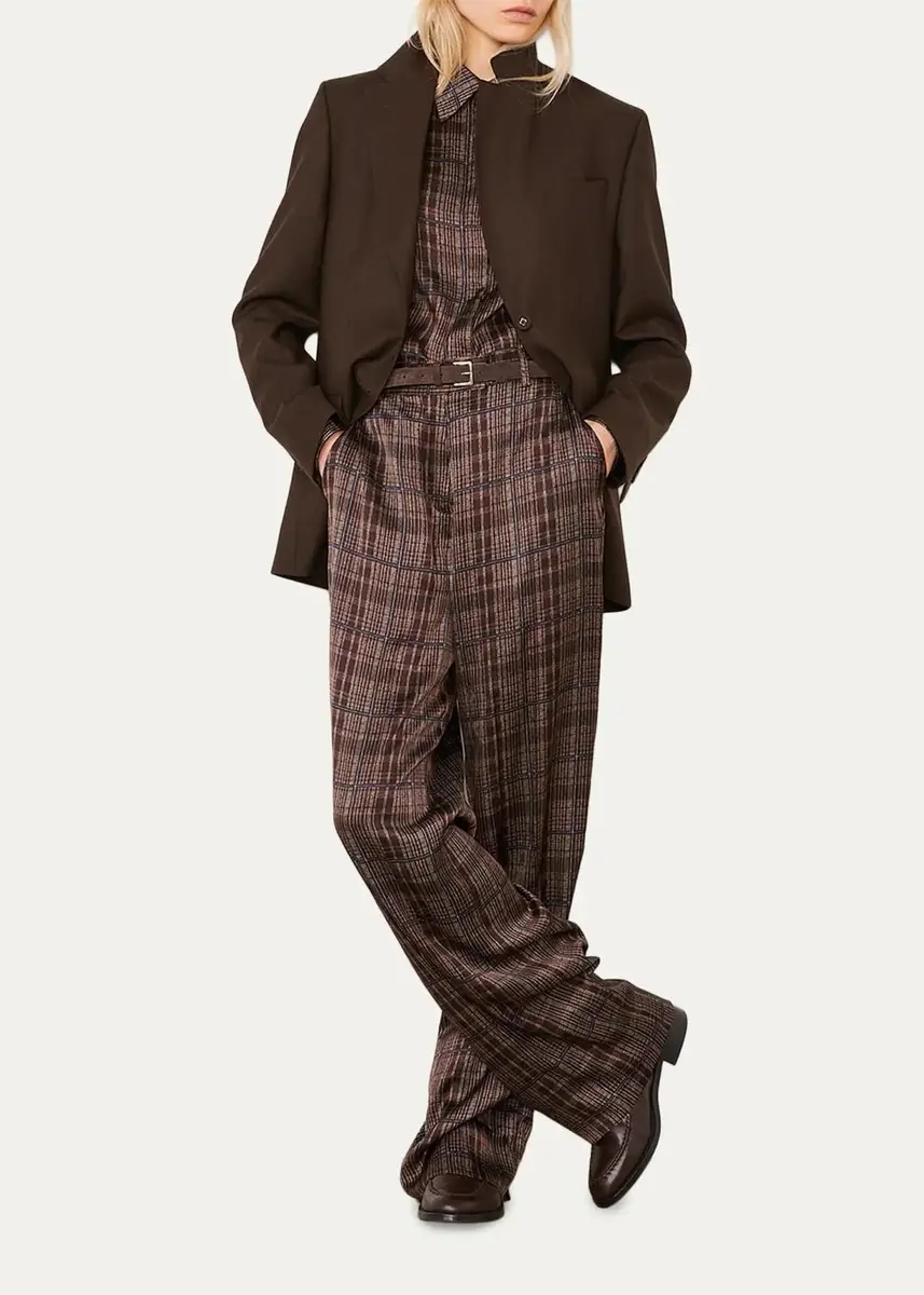 OFFICINE GÉNÉRALE Checked Wide-Leg Pants | Thumbnail 2 OFFICINE GÉNÉRALE Checked Wide-Leg Pants | Thumbnail 2