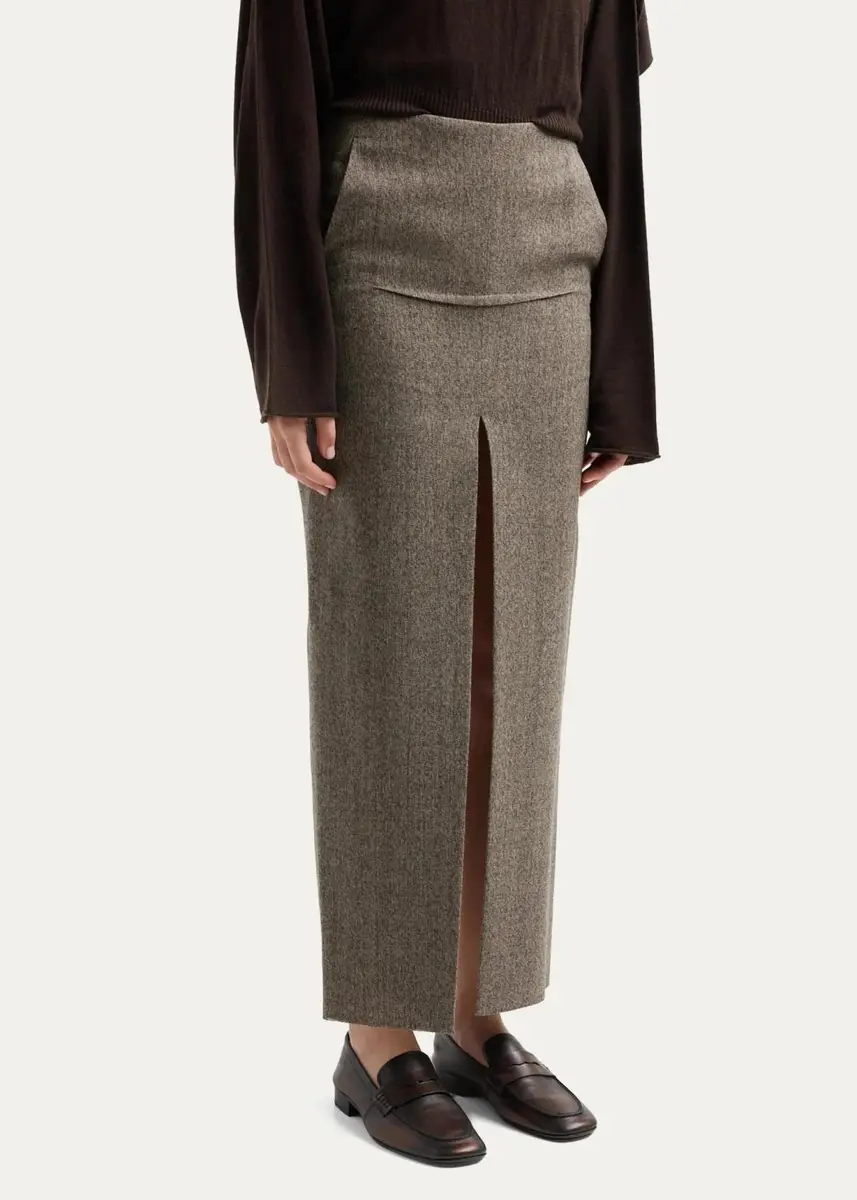 Rick Owens Sliced Wool Maxi Skirt | Thumbnail 4 Rick Owens Sliced Wool Maxi Skirt | Thumbnail 4