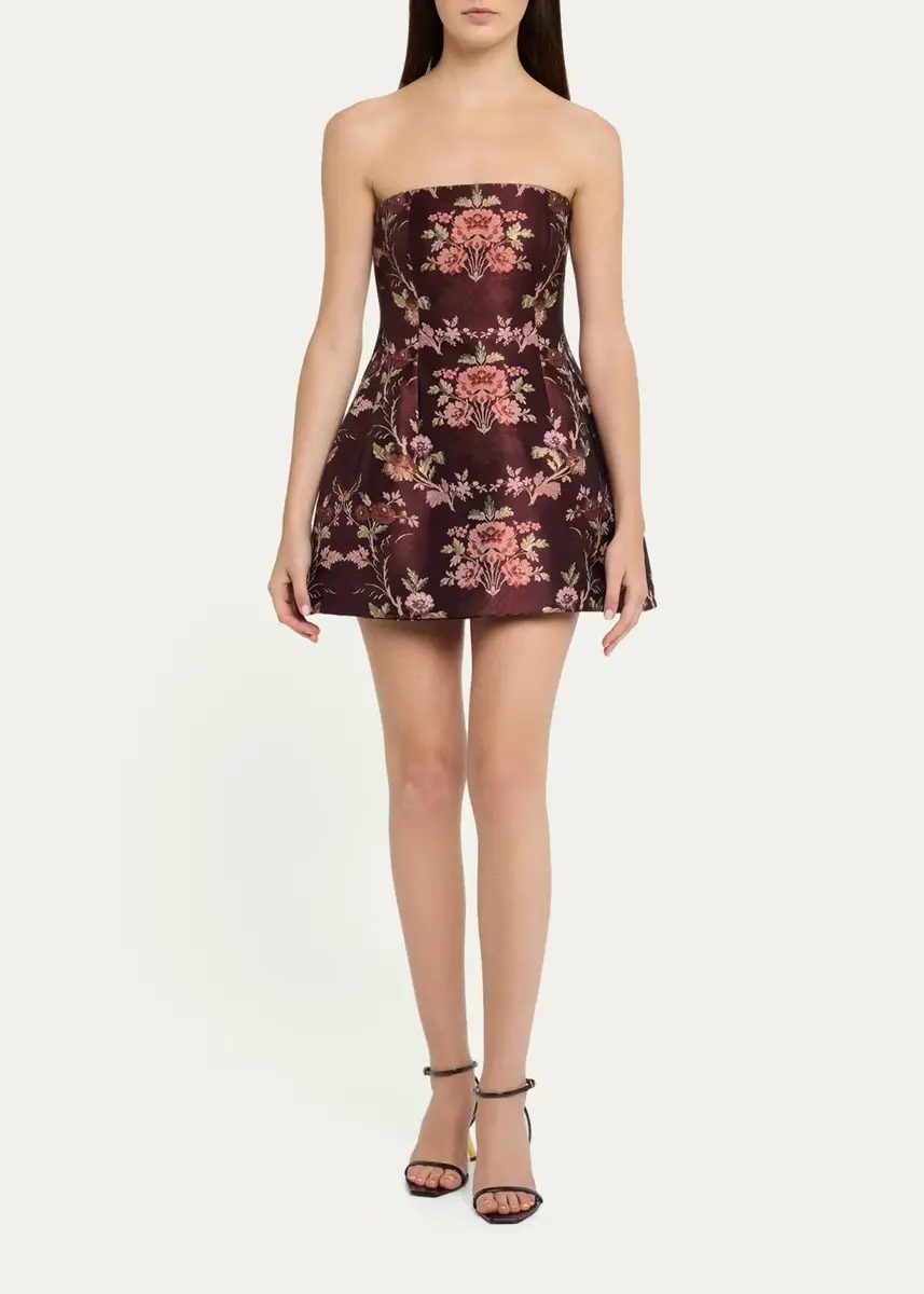 Cara Cara Ines Strapless Jacquard Mini Dress | Thumbnail 2 Cara Cara Ines Strapless Jacquard Mini Dress | Thumbnail 2