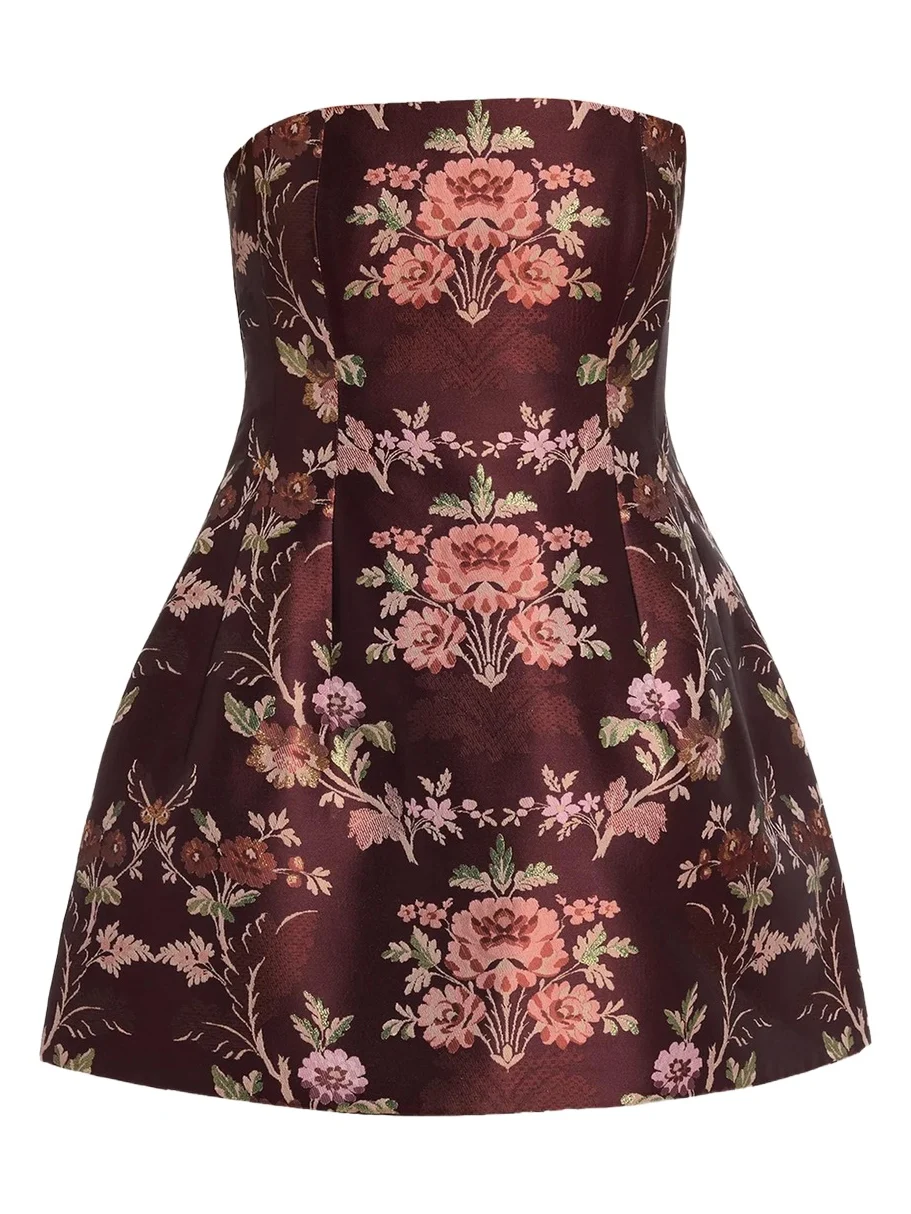 Ines Strapless Jacquard Mini Dress