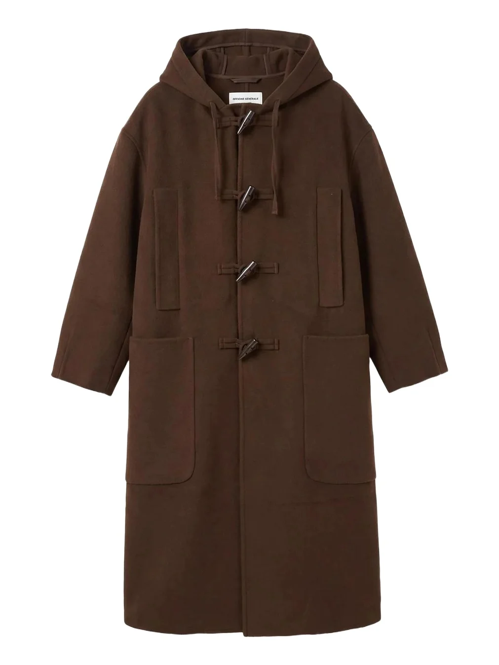 OFFICINE GÉNÉRALE Wool Hooded Longline Coat