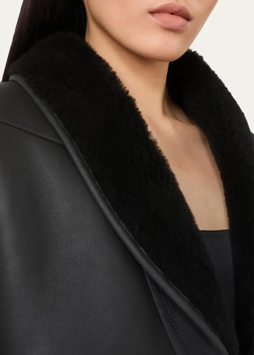 Max Mara Cropped Shawl-Collar Shearling Jacket | Thumbnail 5 Max Mara Cropped Shawl-Collar Shearling Jacket | Thumbnail 5