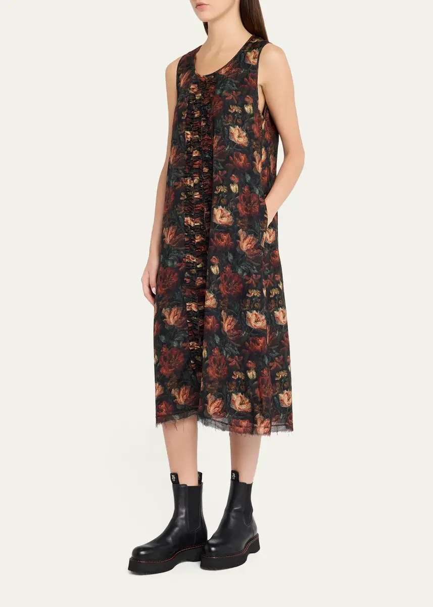 R13 Sleeveless Printed Midi Dress | Thumbnail 4