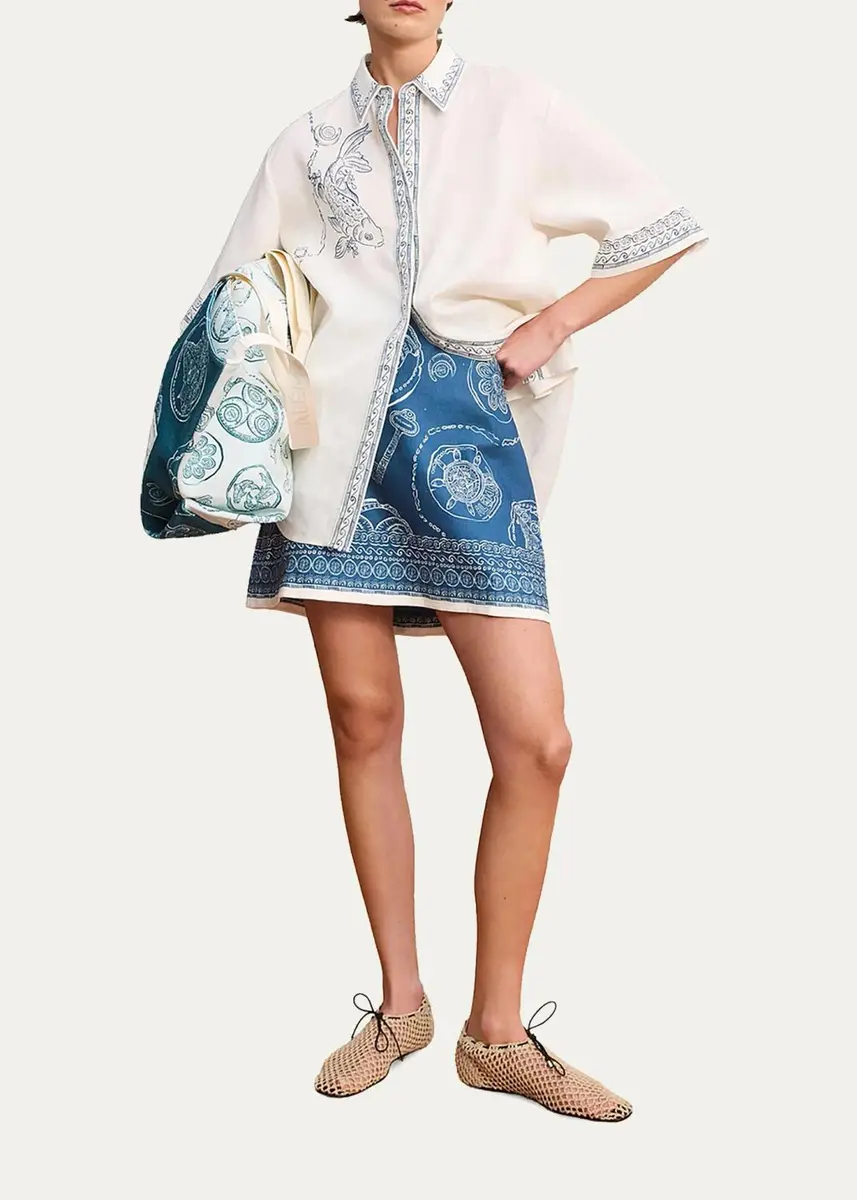 ALÉMAIS Lucky Printed Linen Mini Skirt | Thumbnail 2 ALÉMAIS Lucky Printed Linen Mini Skirt | Thumbnail 2