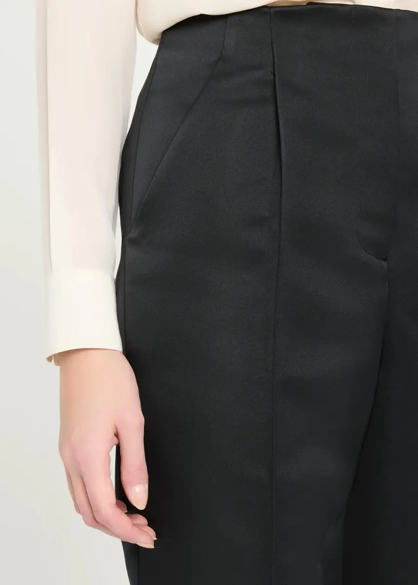 PRABAL GURUNG Carrot Pleated Satin Tapered-Leg Trousers | Thumbnail 5