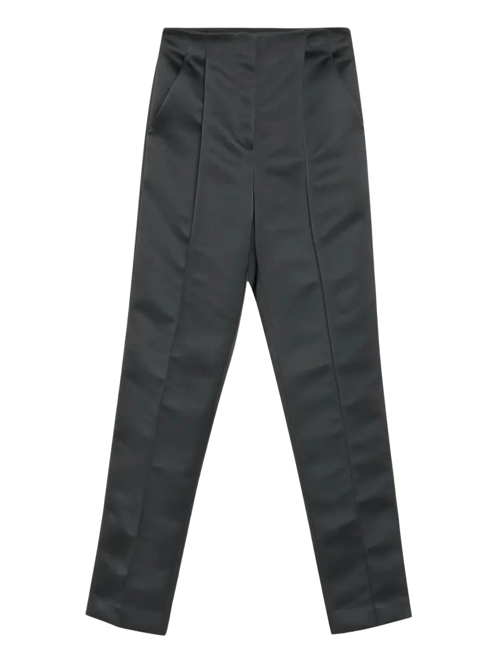 PRABAL GURUNG Carrot Pleated Satin Tapered-Leg Trousers