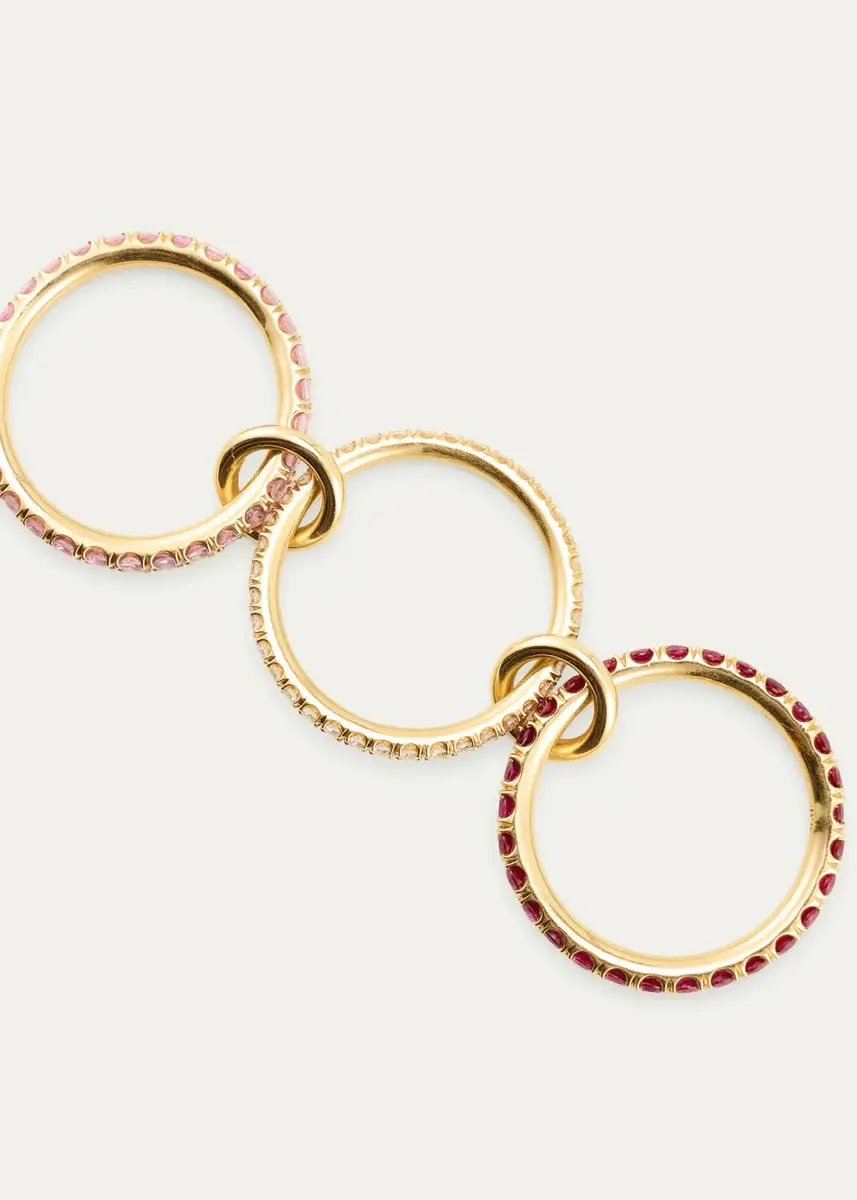 Spinelli Kilcollin 18K Custom 3-Band Ring with Diamonds, Rubies, and Sapphires | Thumbnail 4