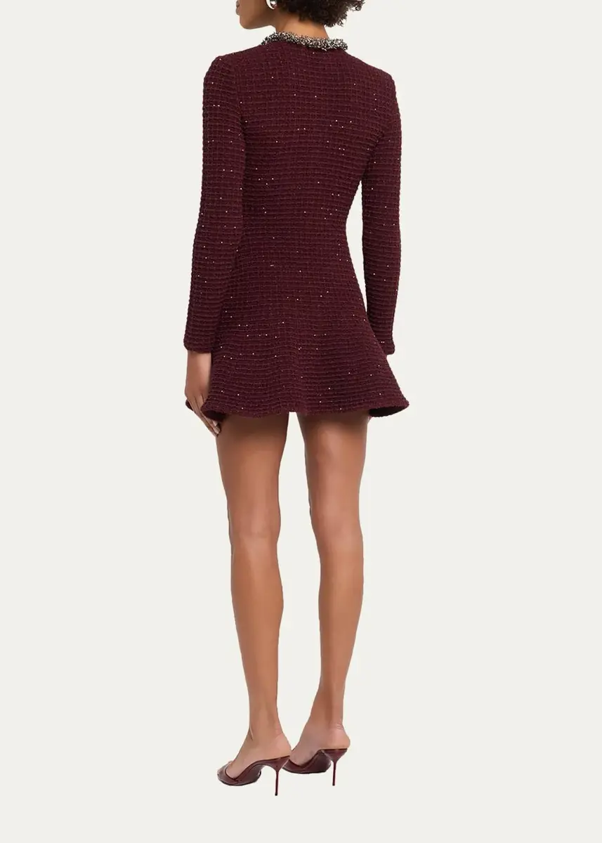 Self-Portrait Metallic Boucle-Knit Mini Dress | Thumbnail 3 Self-Portrait Metallic Boucle-Knit Mini Dress | Thumbnail 3