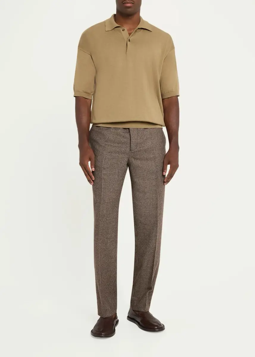 OFFICINE GÉNÉRALE Men's Wool Crease-Front Pants | Thumbnail 2 OFFICINE GÉNÉRALE Men's Wool Crease-Front Pants | Thumbnail 2