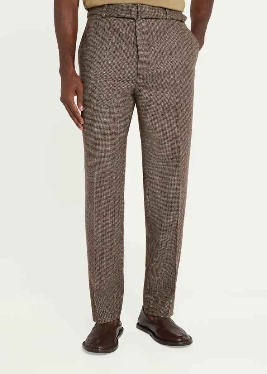 OFFICINE GÉNÉRALE Men's Wool Crease-Front Pants | Thumbnail 4 OFFICINE GÉNÉRALE Men's Wool Crease-Front Pants | Thumbnail 4