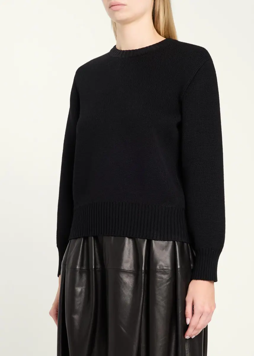 TOTEME Wool-Cotton Crewneck Sweater | Thumbnail 4 TOTEME Wool-Cotton Crewneck Sweater | Thumbnail 4