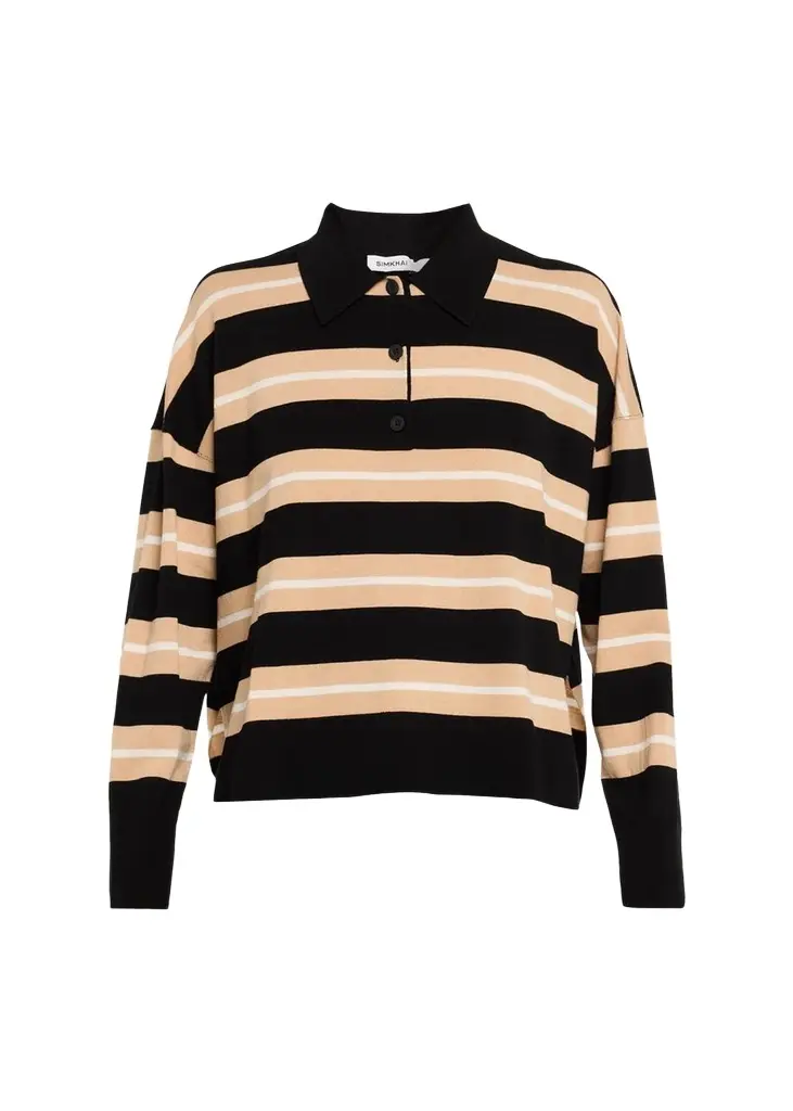 Thames Striped Wool-Cashmere Polo Shirt Thames Striped Wool-Cashmere Polo Shirt