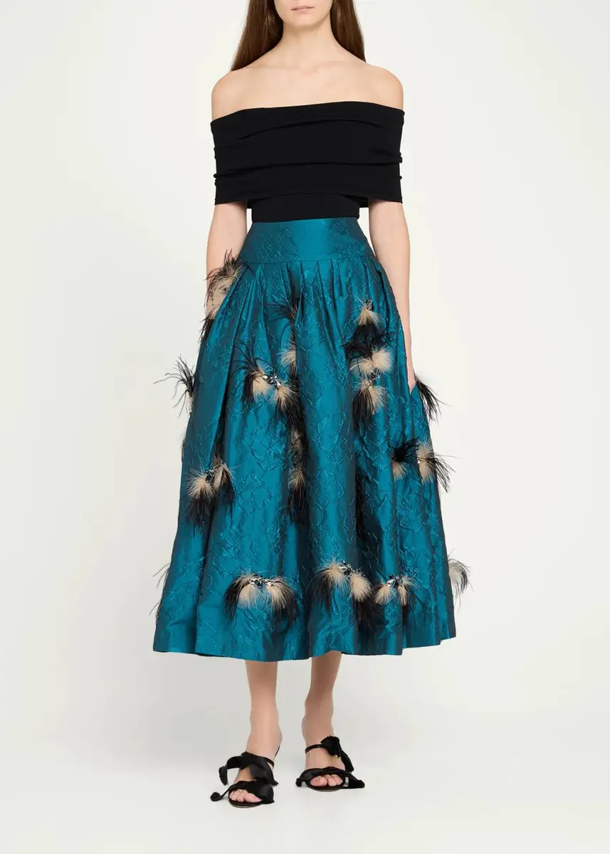 Ulla Johnson Angelique Embellished Cloque Midi Skirt | Thumbnail 2 Ulla Johnson Angelique Embellished Cloque Midi Skirt | Thumbnail 2