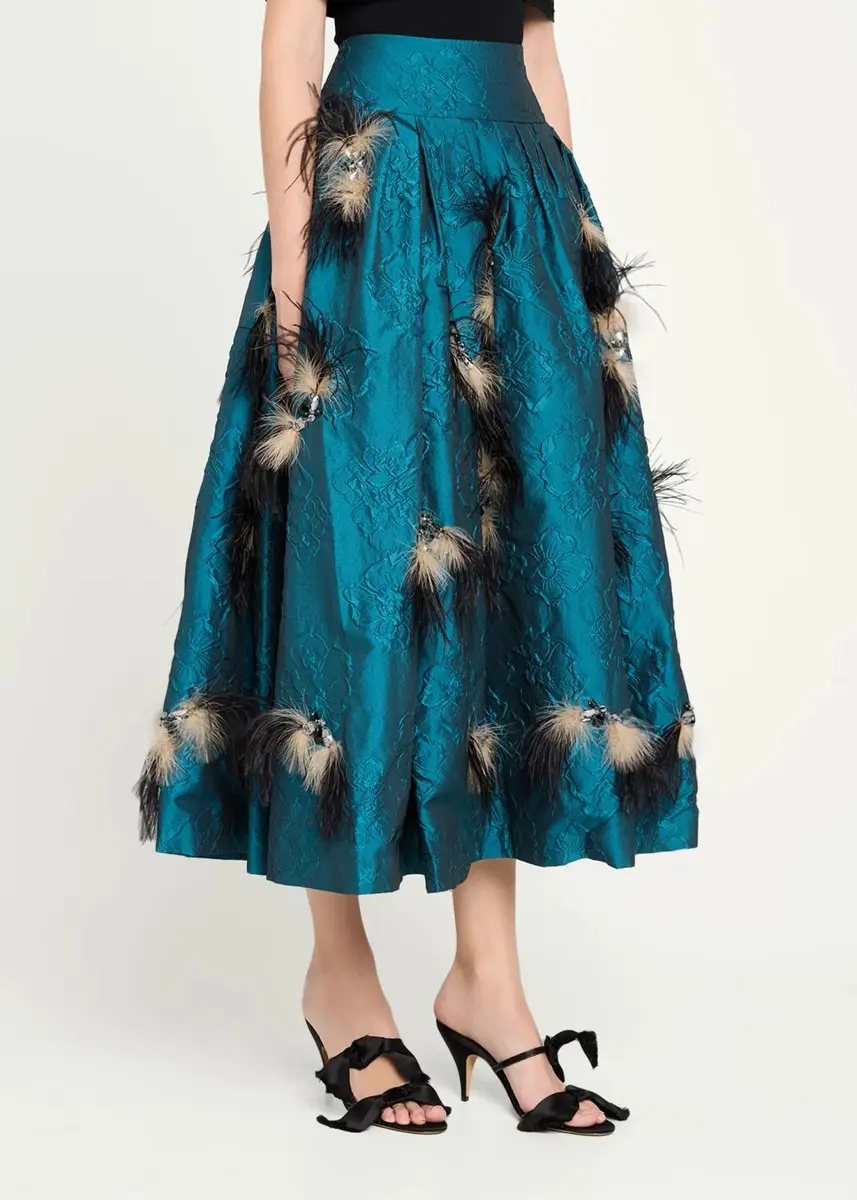 Ulla Johnson Angelique Embellished Cloque Midi Skirt | Thumbnail 4 Ulla Johnson Angelique Embellished Cloque Midi Skirt | Thumbnail 4