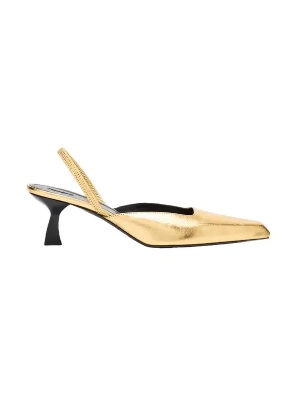 55mm Metallic Leather Slingback Pumps 55mm Metallic Leather Slingback Pumps