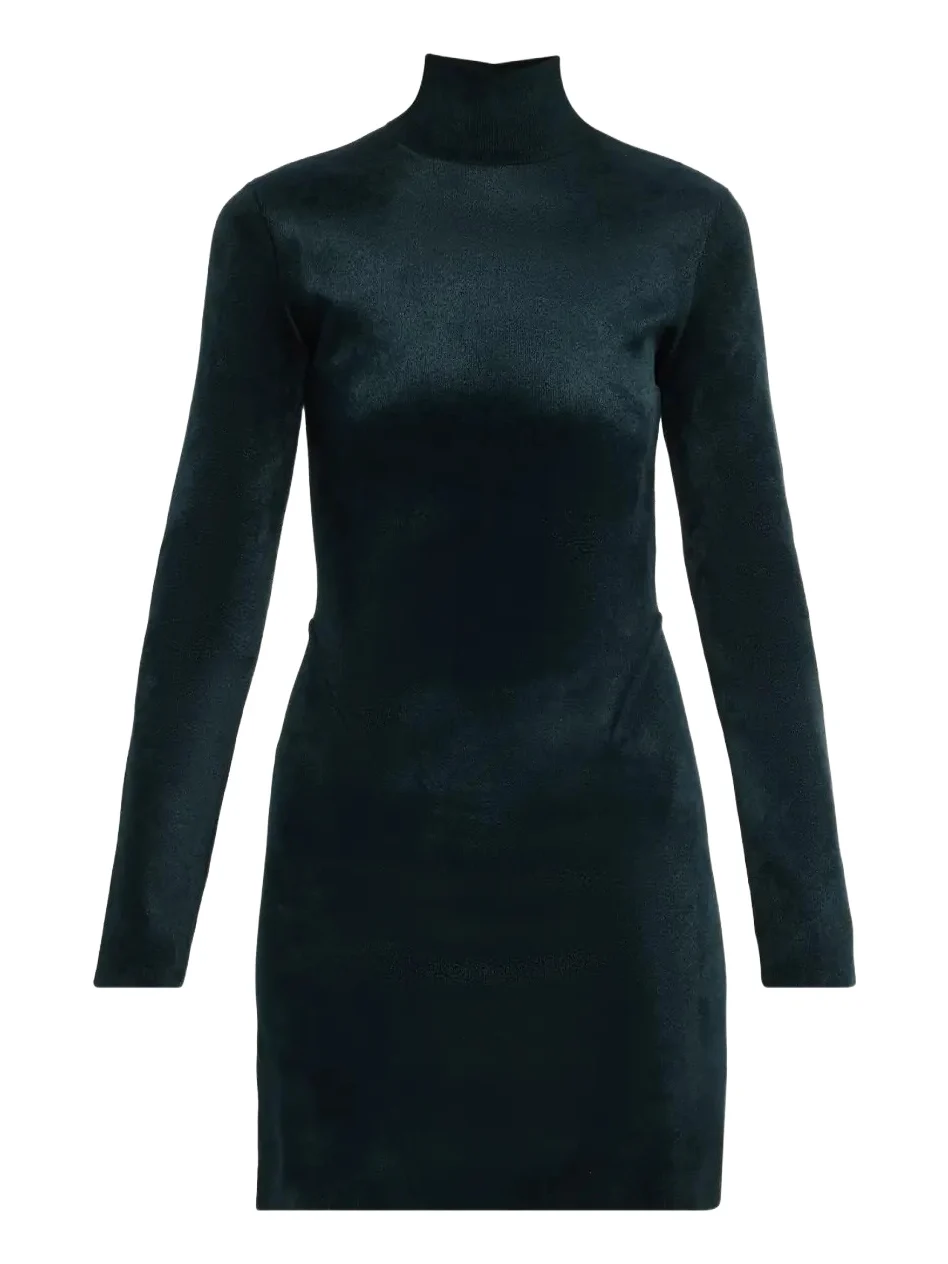 Chenille Long-Sleeve Mini Dress