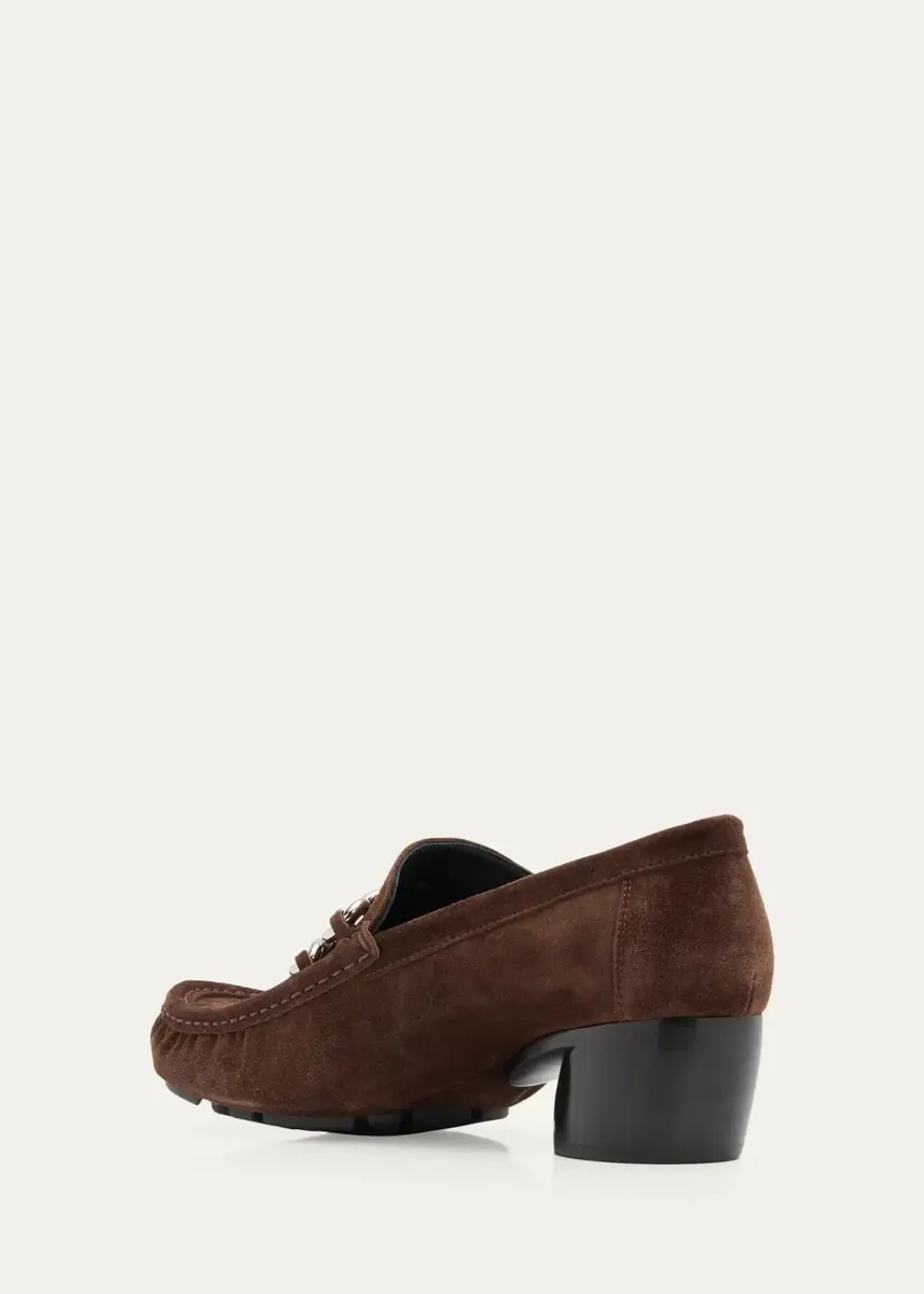 Loewe Oval Double L Suede Loafers | Thumbnail 4