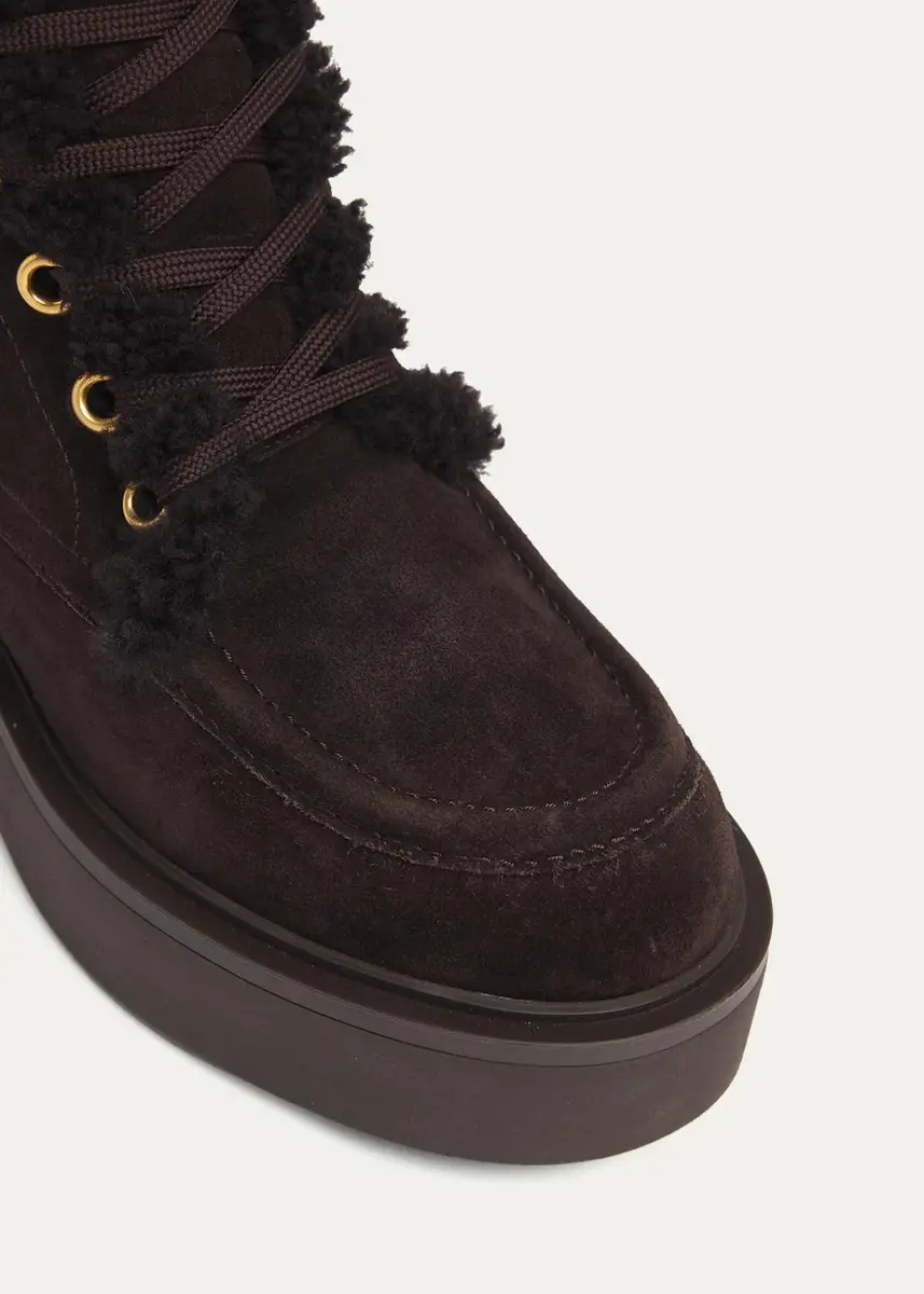 Gianvito Rossi 20mm Shearling-Lined Suede Combat Boots | Thumbnail 3 Gianvito Rossi 20mm Shearling-Lined Suede Combat Boots | Thumbnail 3
