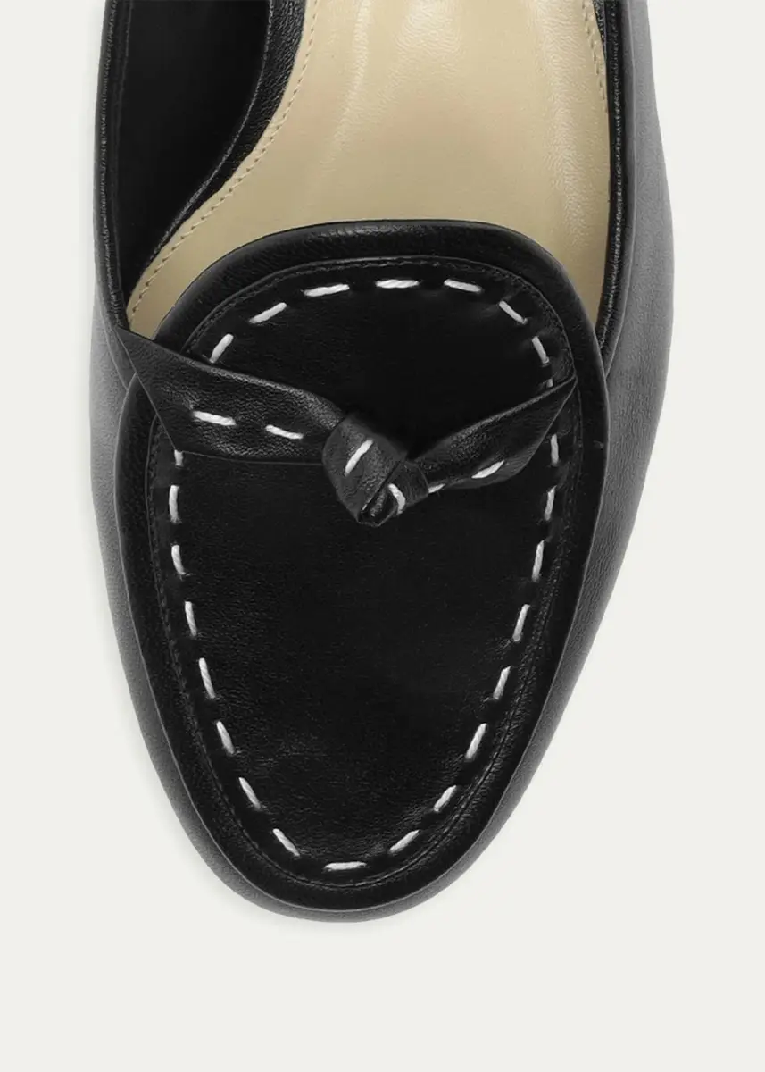 Alexandre Birman Clarita Topstitched Leather Loafers | Thumbnail 4