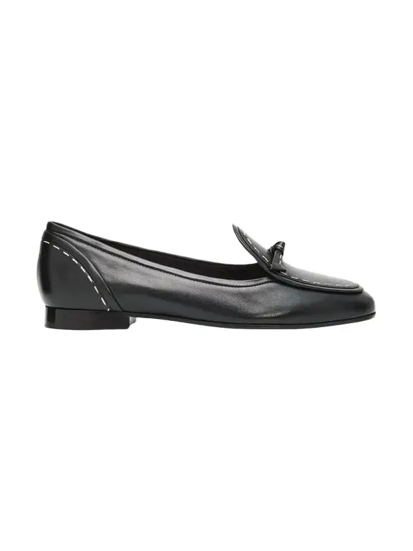 Clarita Topstitched Leather Loafers Clarita Topstitched Leather Loafers