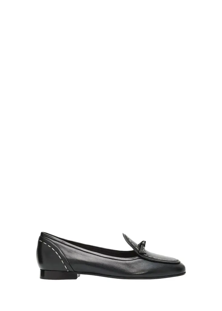 Alexandre Birman Clarita Topstitched Leather Loafers