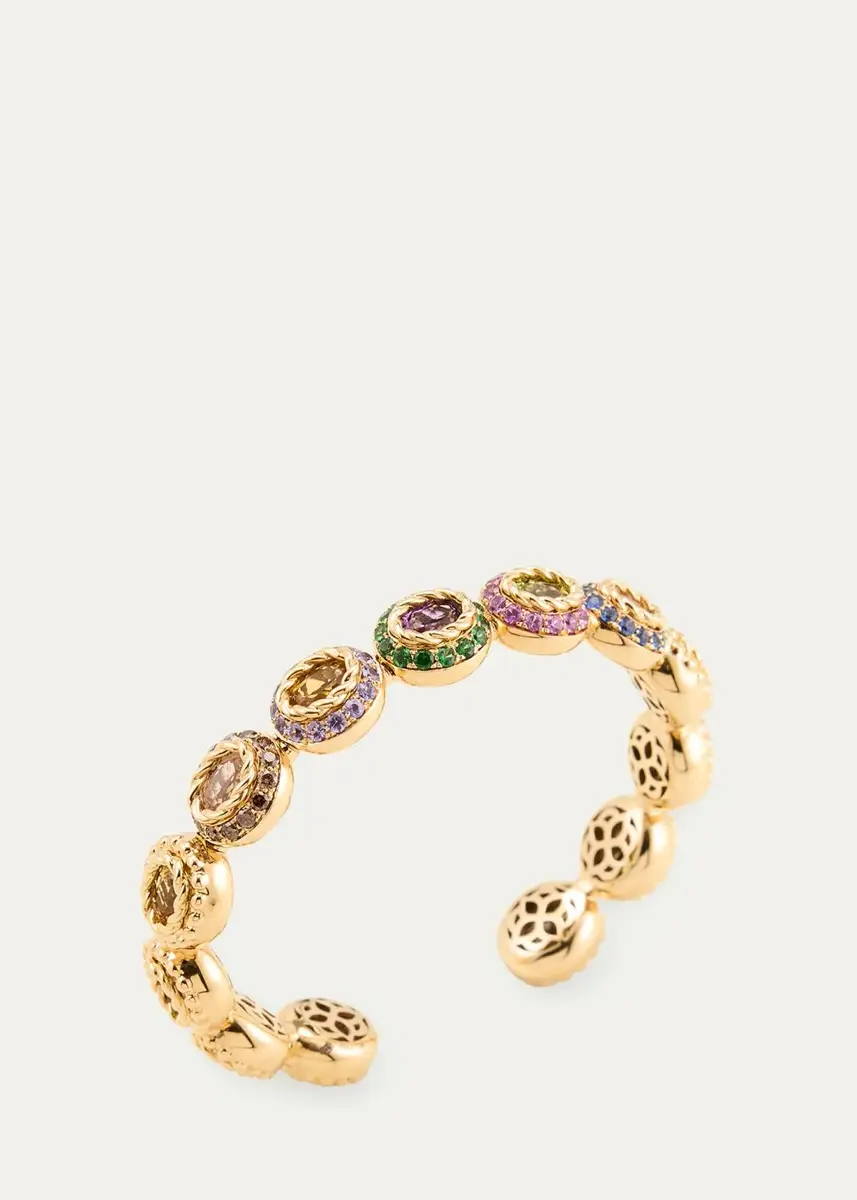Mellerio 18K Yellow Gold Baby Tutti Frutti Bracelet with Diamonds and Gemstones | Thumbnail 3