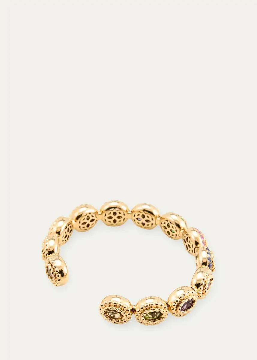Mellerio 18K Yellow Gold Baby Tutti Frutti Bracelet with Diamonds and Gemstones | Thumbnail 4