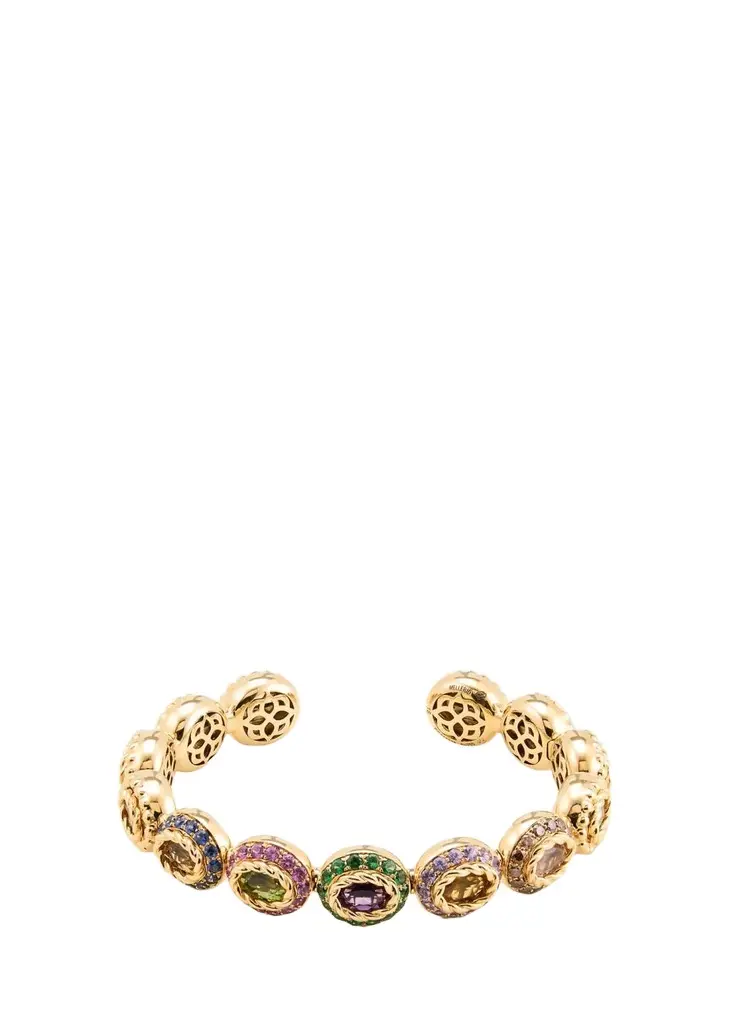 18K Yellow Gold Baby Tutti Frutti Bracelet with Diamonds and Gemstones 18K Yellow Gold Baby Tutti Frutti Bracelet with Diamonds and Gemstones