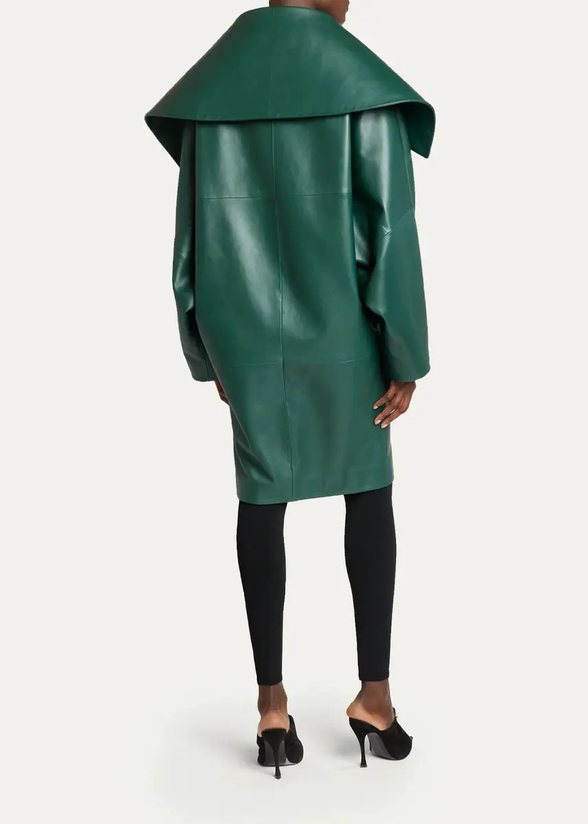 Balenciaga Oversized High-Collar Leather Jacket | Thumbnail 3 Balenciaga Oversized High-Collar Leather Jacket | Thumbnail 3