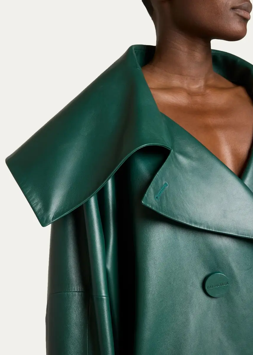 Balenciaga Oversized High-Collar Leather Jacket | Thumbnail 5 Balenciaga Oversized High-Collar Leather Jacket | Thumbnail 5