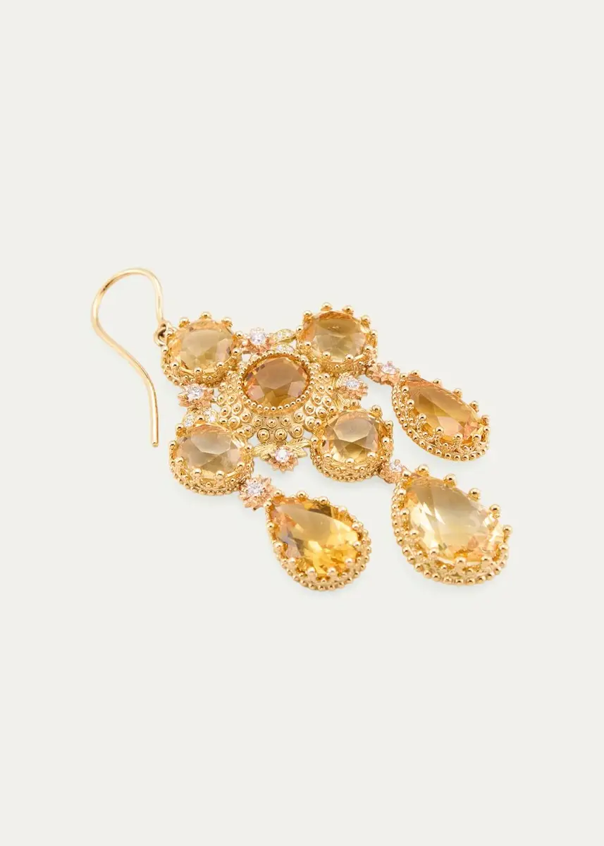 Mellerio 18K Yellow Gold Pierreries Citrine Girandole Earrings | Thumbnail 3 Mellerio 18K Yellow Gold Pierreries Citrine Girandole Earrings | Thumbnail 3